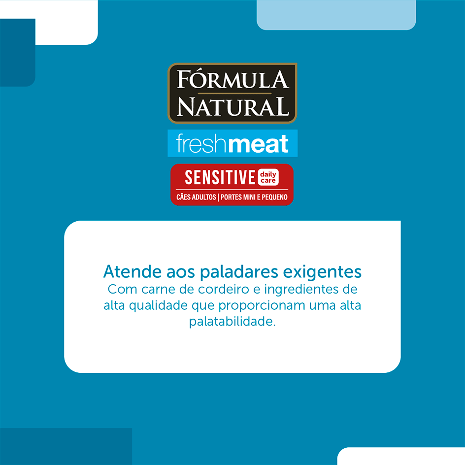 Ração Seca Fórmula Natural Fresh Meat Sensitive Cães Adultos Portes Mini e Pequeno - 2,5Kg