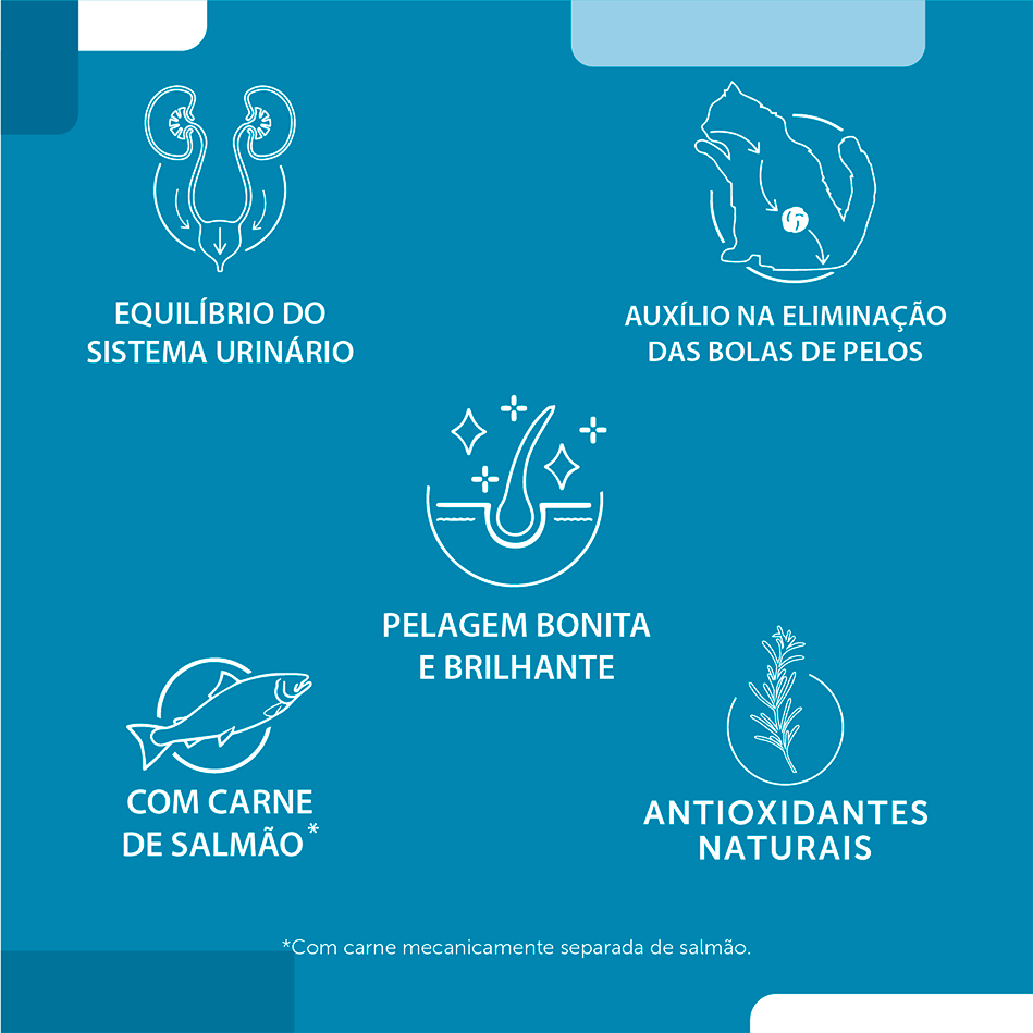 Ração Seca Fórmula Natural Hairball para Gatos Adultos Sabor Salmão com Cenoura - 7Kg