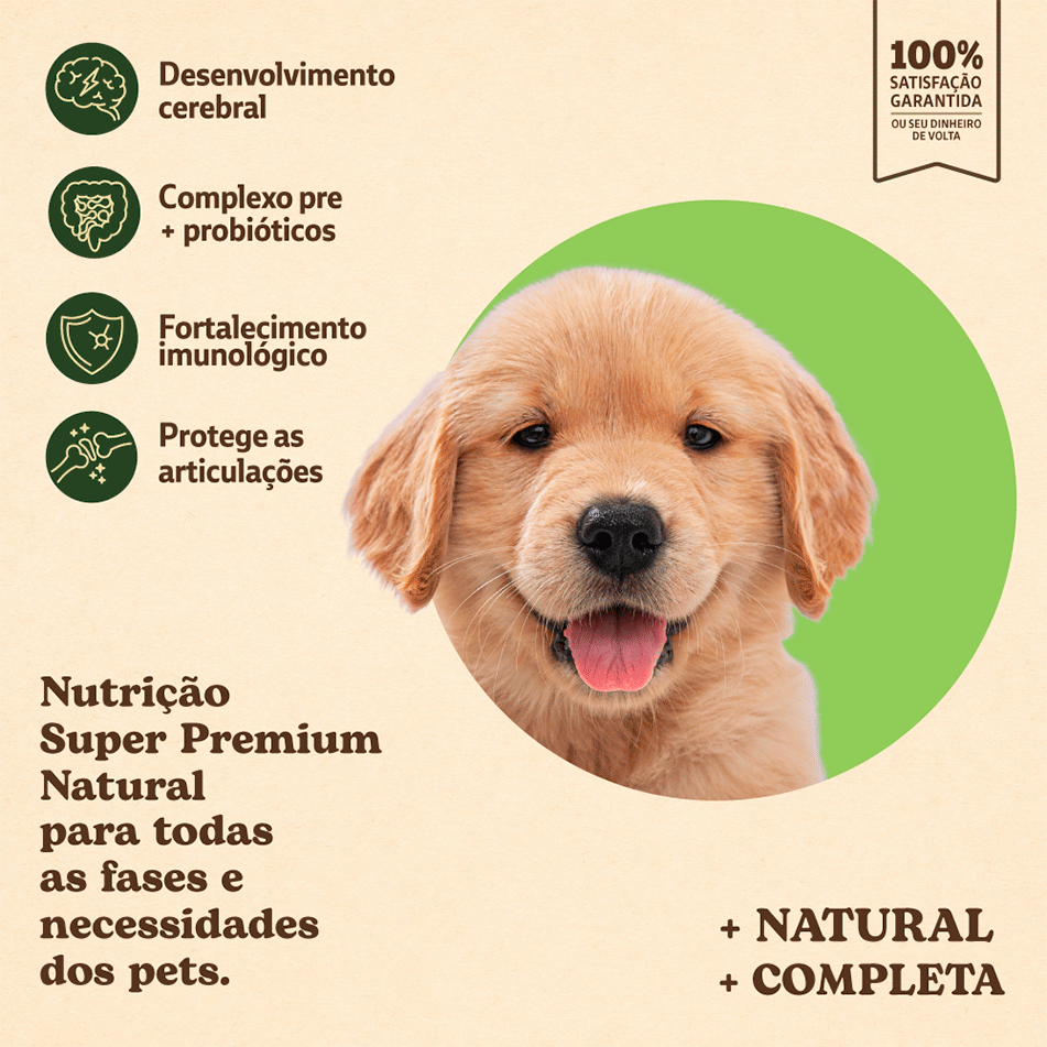 Ração Seca Quatree Supreme Frango e Batata Doce Cães Filhotes Raças Médias e Grandes - 15Kg