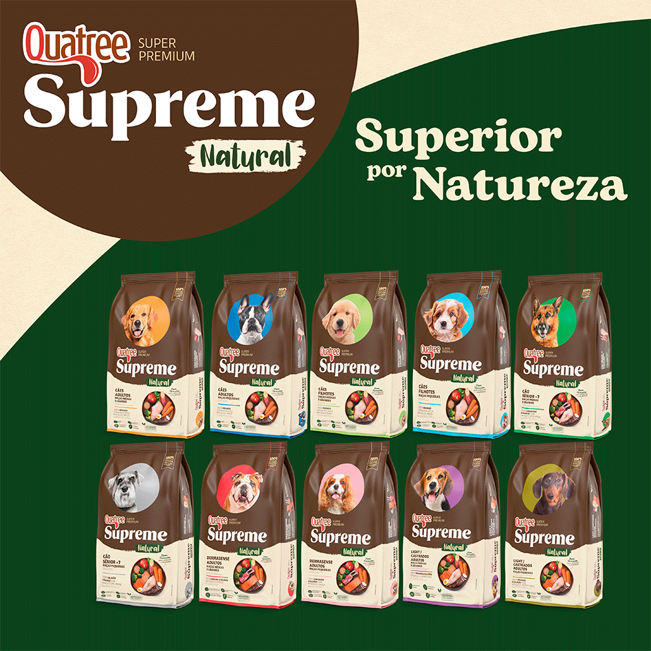 Ração Seca Quatree Supreme Cordeiro e Frango Cães Sênior +7 Raças Médias e Grandes - 15Kg