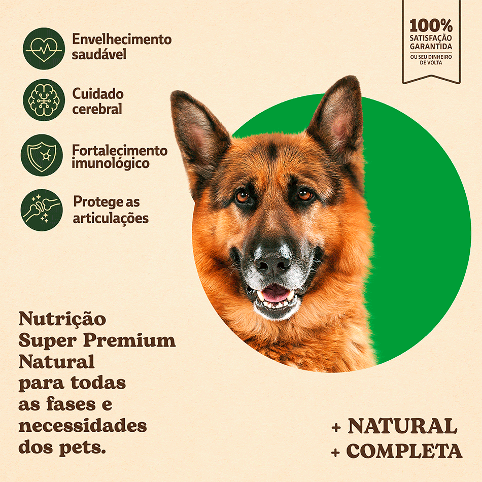Ração Seca Quatree Supreme Cordeiro e Frango Cães Sênior +7 Raças Médias e Grandes - 15Kg