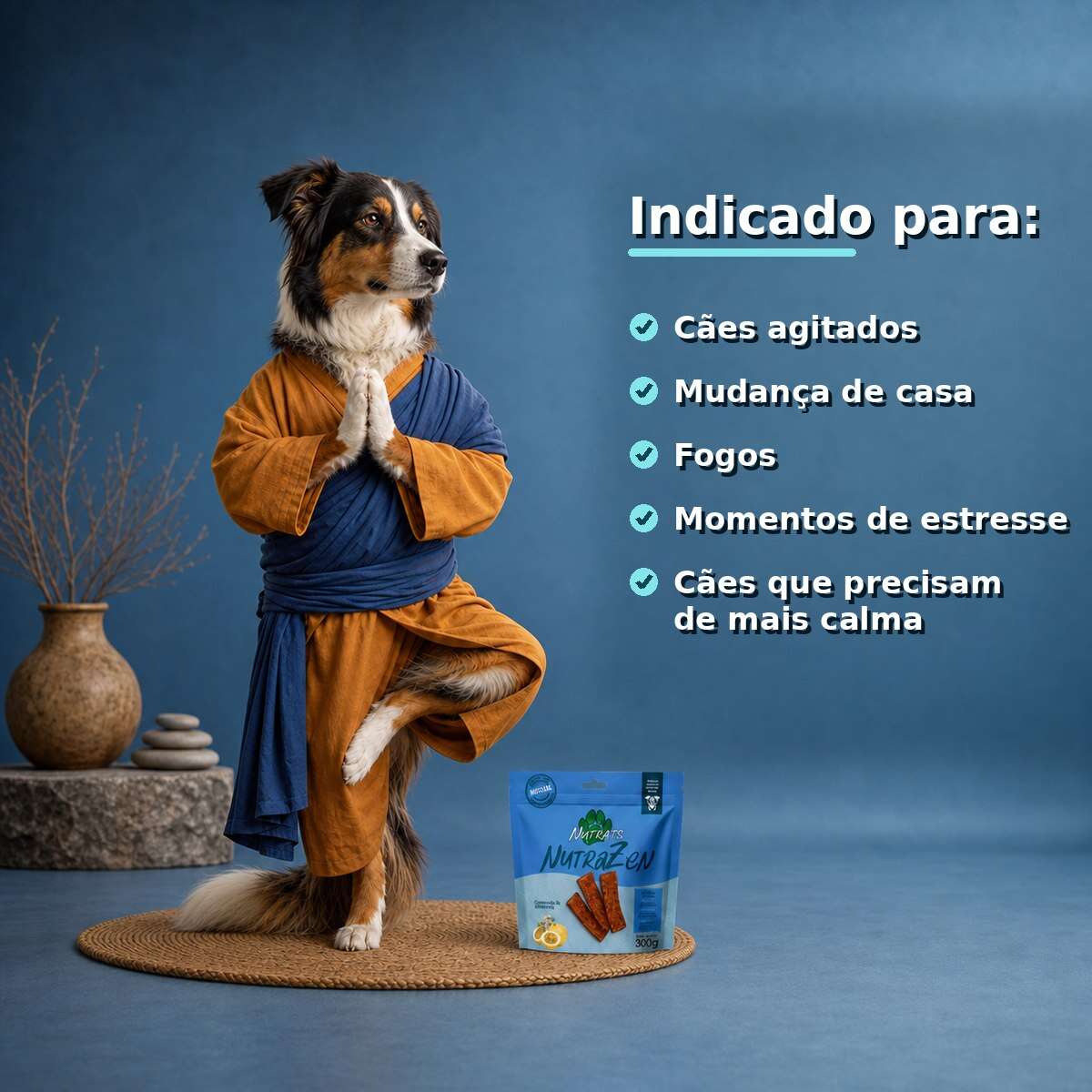 Snacks Nutrats Nutrazen para Cães Adultos sabor Camomila e Maracujá - 60 g