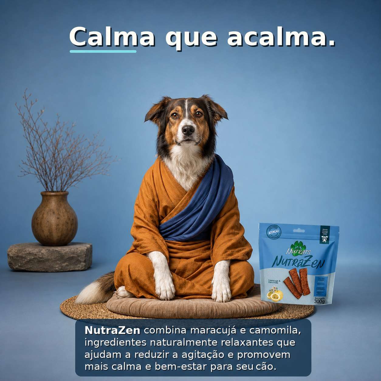 Snacks Nutrats Nutrazen para Cães Adultos sabor Camomila e Maracujá - 60 g