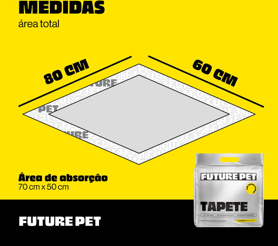 Tapete Higiênico Future Pet Carvão Ativado para Cães - 30 Unidades