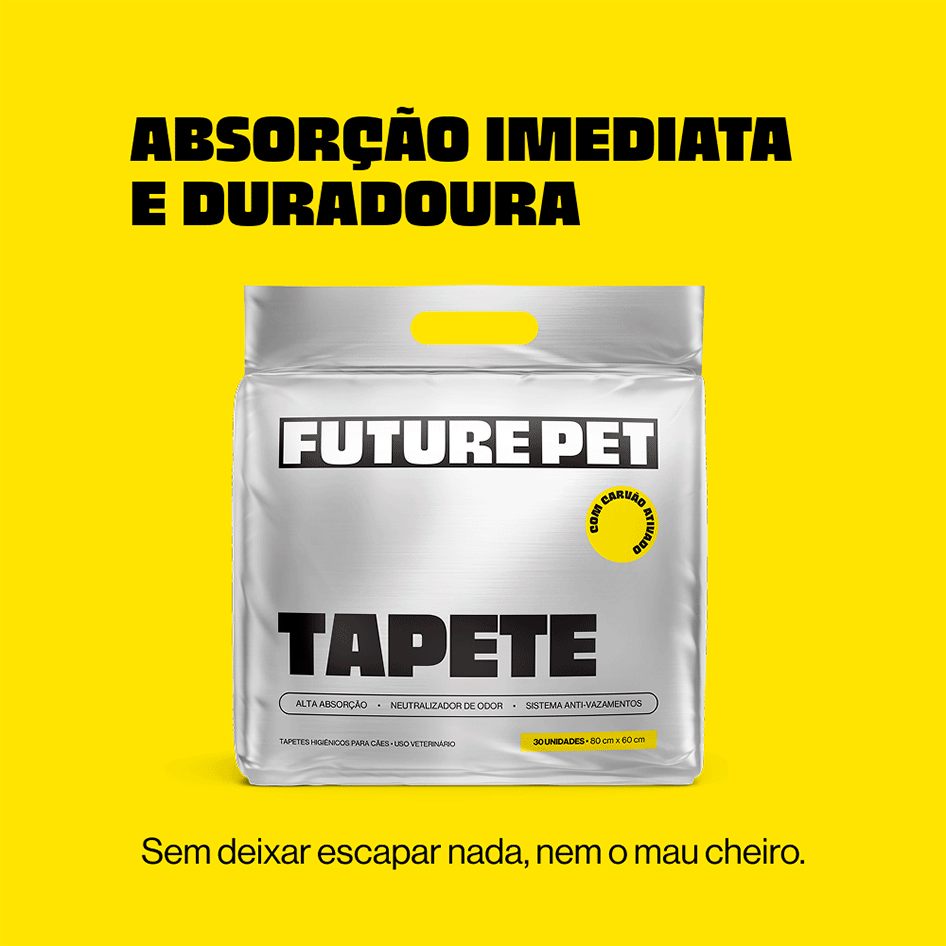 Tapete Higiênico Future Pet Carvão Ativado para Cães - 30 Unidades