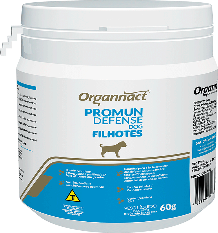Suplemento Vitamínico Organnact Promun Defense Dog Filhotes para Cães Filhotes - 60 g