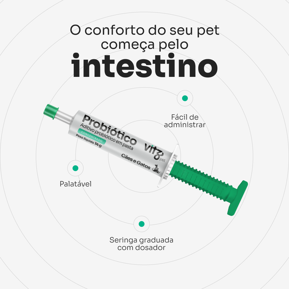 Suplemento Probiótico Vitz Pet Pasta para Cães e Gatos - 14g