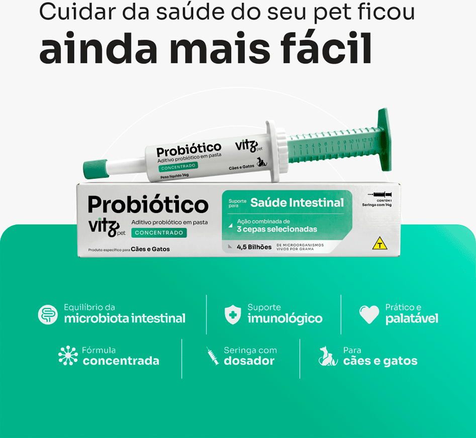 Suplemento Probiótico Vitz Pet Pasta para Cães e Gatos - 14g