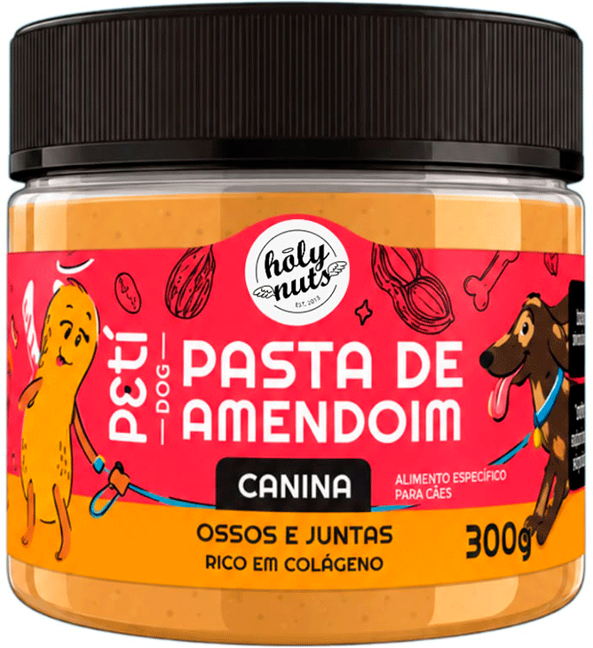 Petisco Petí Dog Ossos e Juntas para Cães Sabor Pasta de Amendoin - 300 g