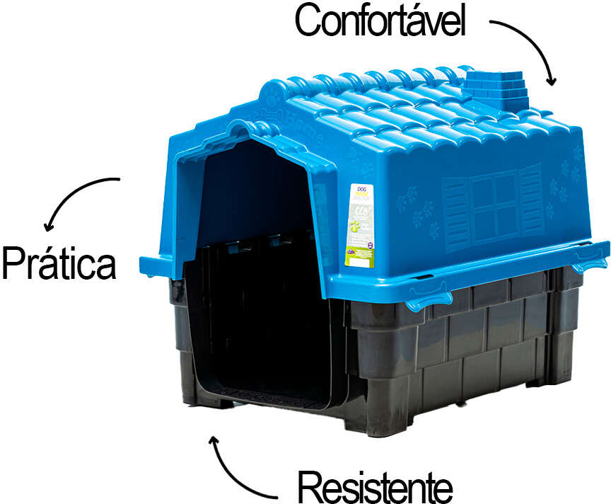 Casinha Pet Injet Dog House Evo para Cães Azul - Tam. 02