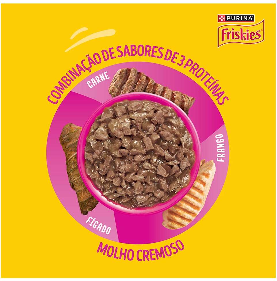 Ração Úmida Friskies Mix de Carnes para Gatos Adultos - 80 g