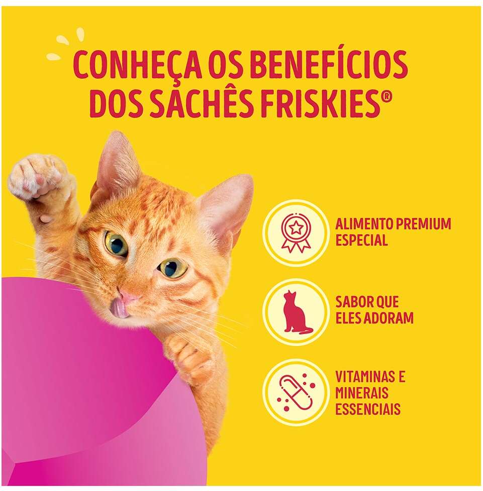 Ração Úmida Friskies Mix de Carnes para Gatos Adultos - 80 g