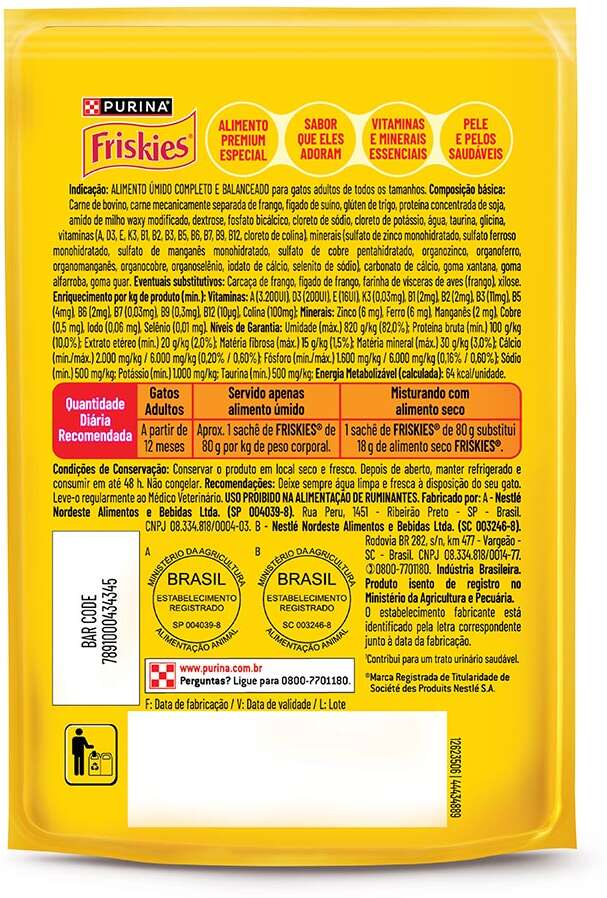 Ração Úmida Friskies Mix de Carnes para Gatos Adultos - 80 g
