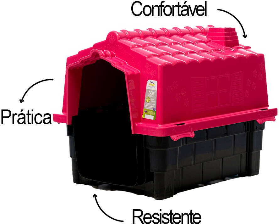 Casinha Pet Injet Dog House Evo para Cães Rosa - Tam. 02