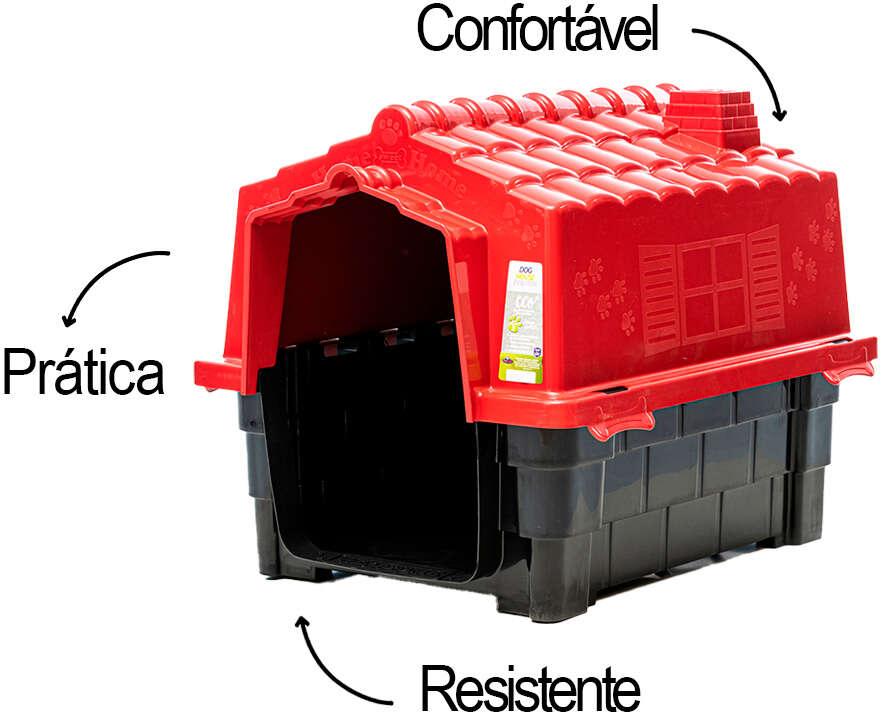 Casinha Pet Injet Dog House Evo para Cães Vermelho - Tam. 02