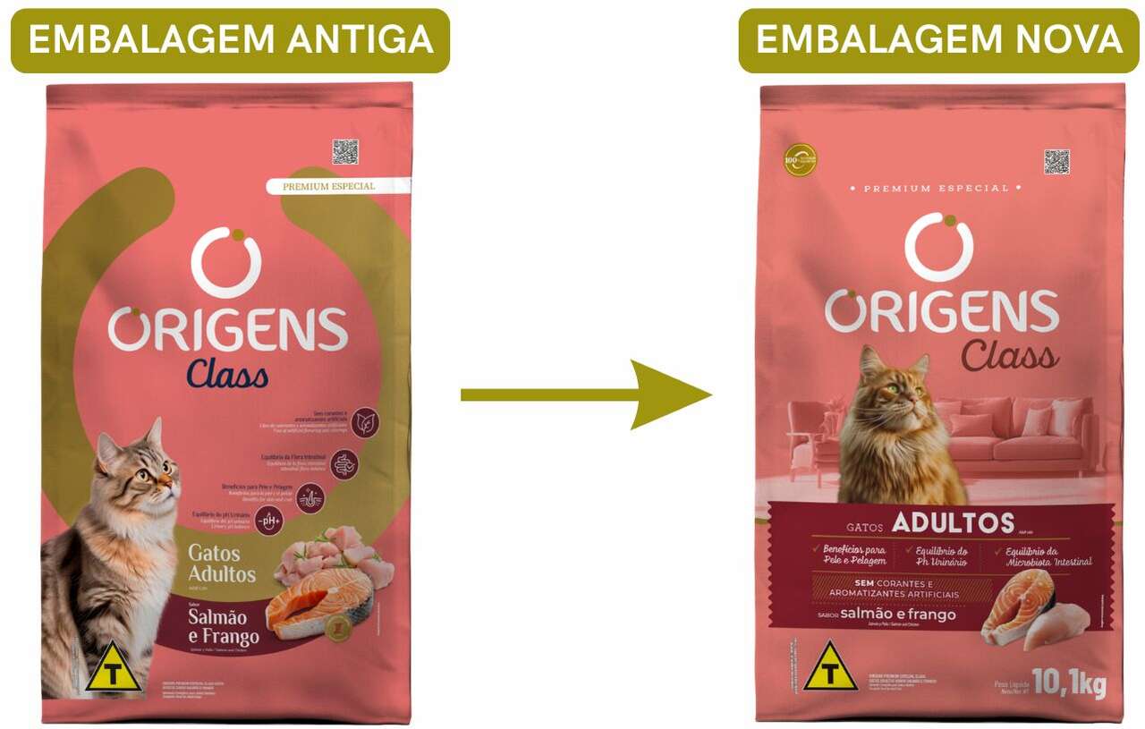 Ração Seca Origens Class Salmão e Frango para Gatos Adultos - 10,1Kg