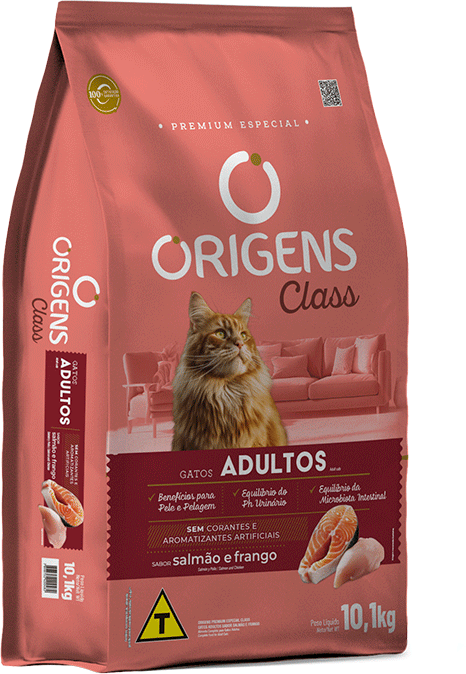 Ração Seca Origens Class Salmão e Frango para Gatos Adultos - 10,1Kg