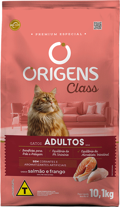 Ração Seca Origens Class Salmão e Frango para Gatos Adultos - 10,1Kg