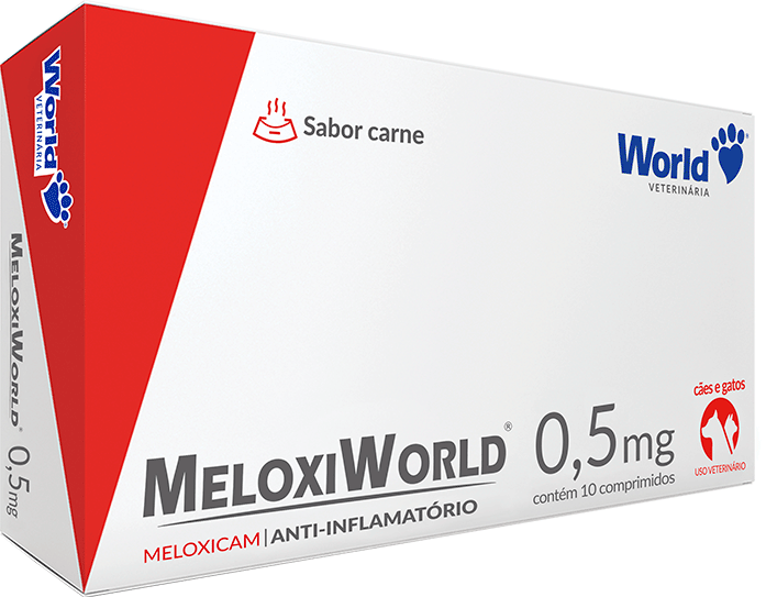 Anti-Inflamatório World Veterinária Meloxiworld Cartucho para Cães e Gatos - 0,5 mg