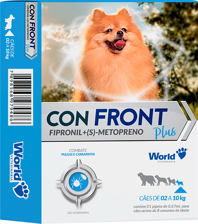 Antipulgas e Carrapatos ConFront Plus 67 mg para Cães de 2 a 10Kg - 1 Pipeta