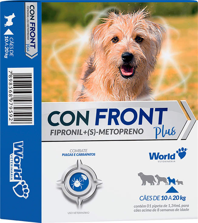 Antipulgas e Carrapatos ConFront Plus 134 mg para Cães de 10 a 20Kg - 1 Pipeta