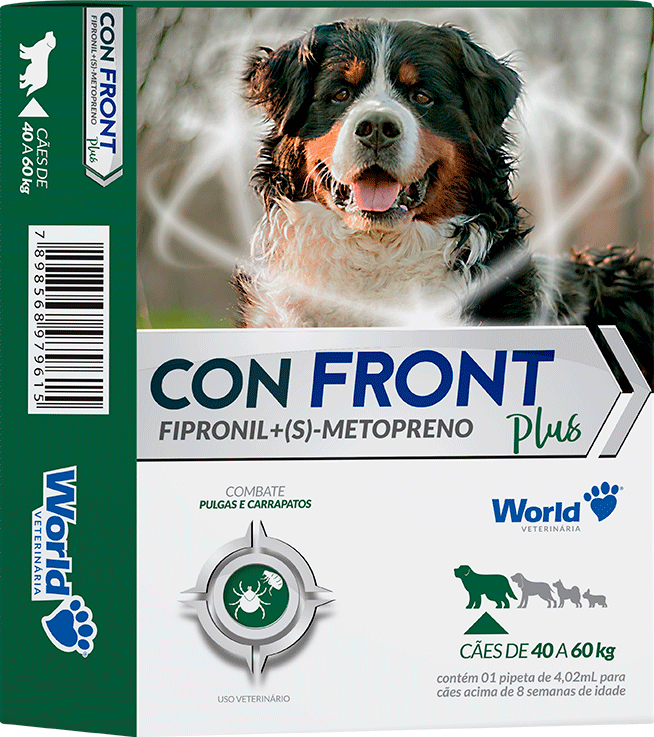 Antipulgas e Carrapatos ConFront Plus 402 mg para Cães de 40 a 60Kg - 1 Pipeta