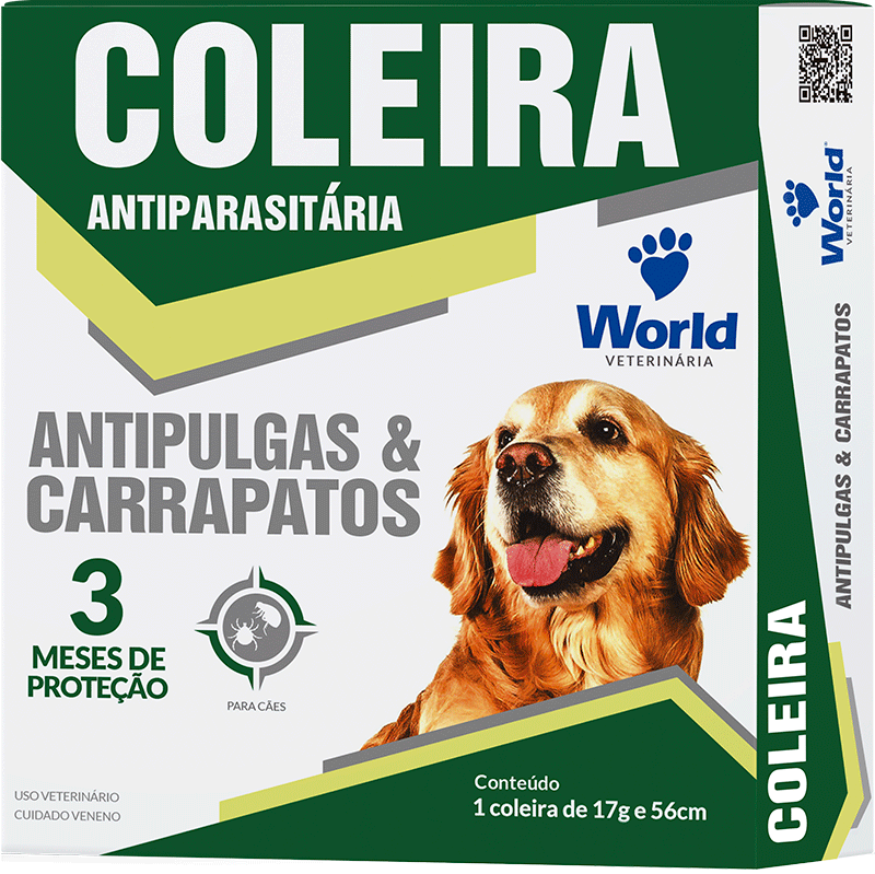 Coleira World Veterinária Dug's Antipulgas e Carrapatos para Cães - Tam. Único