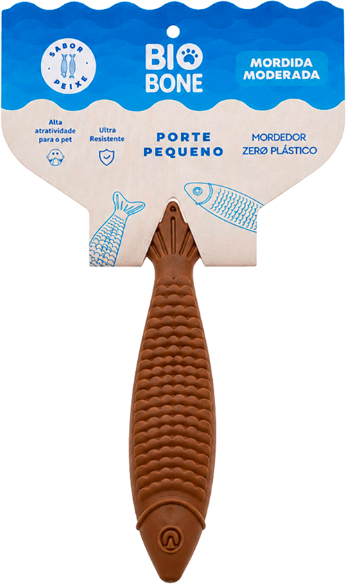 Brinquedo Mordedor Biobone Peixe Mordida Forte para Cães - Tam. Único