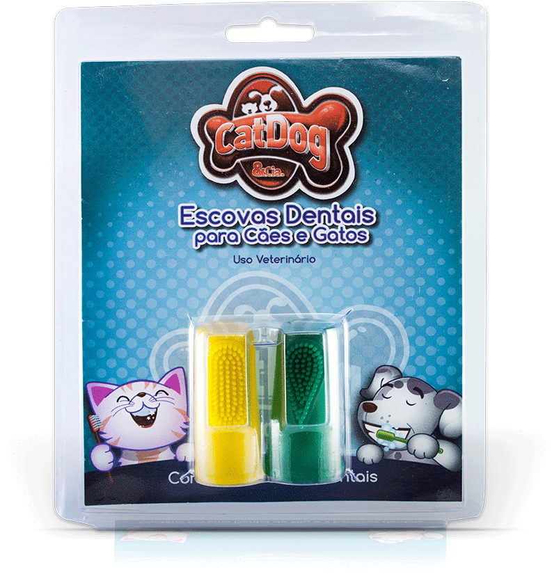 Escovas Dentais Dedeira CatDog & Cia para Cães e Gatos - 2 Unidades