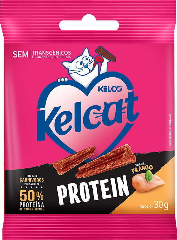 Petisco Kelcat Stick Protein para Gatos Sabor Frango - 30 g