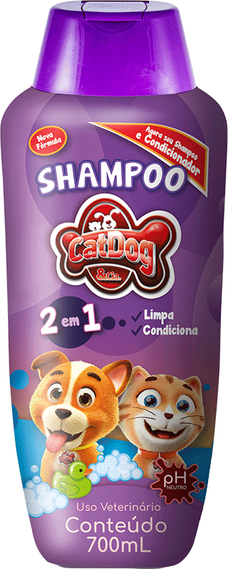 Shampoo 2 em 1 CatDog & Cia Linha para Cães e Gatos - 700 mL