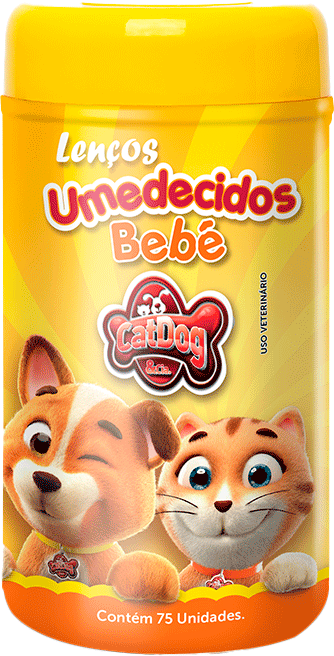Lenços Umedecidos CatDog & Cia Bebê para Cães e Gatos - 75 Unidades