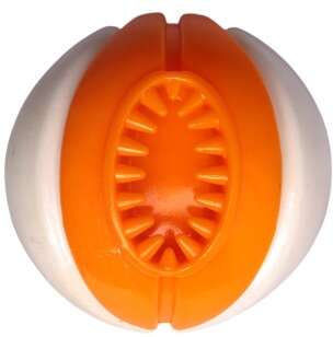 Brinquedo Kroco Bolinha para Petisco Laranja e Branco para Cães - Tam. Único