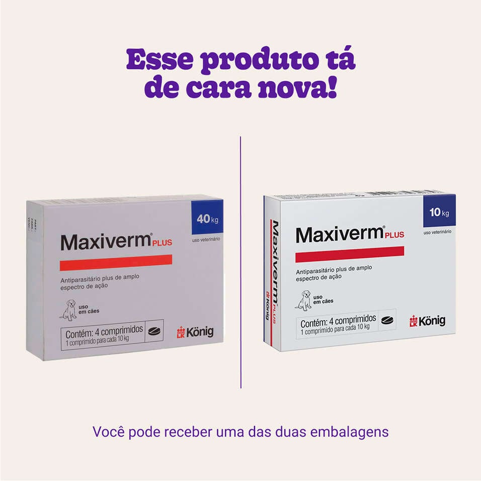 Maxiverm Antiparasitário de Amplo Espectro König - 4 comprimidos