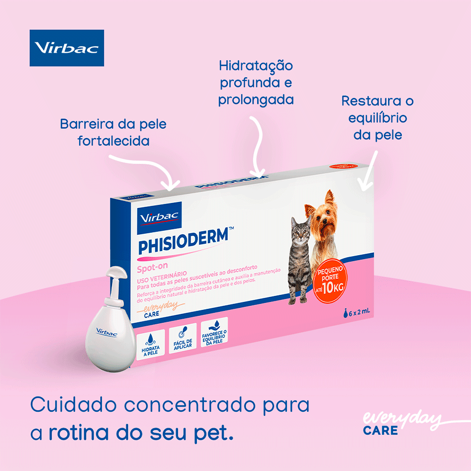 Spot-on Virbac Phisioderm para Cães e Gatos - 2 mL