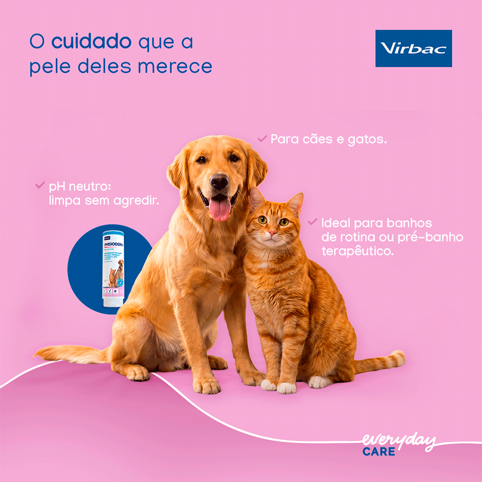 Shampoo Virbac Phisioderm Pele Normal para Cães e Gatos - 500 mL