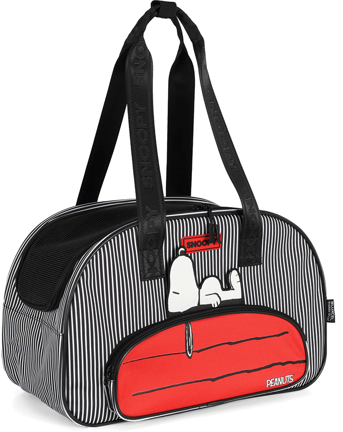 Bolsa Up4you Snoopy Preta Listras para Cães e Gatos - Tam. Único