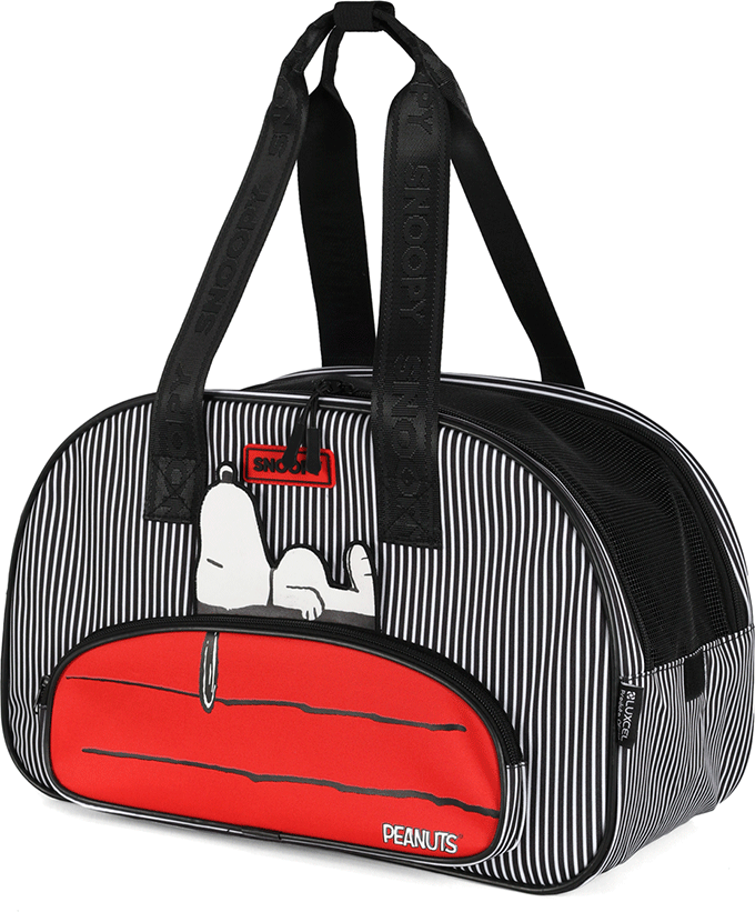 Bolsa Up4you Snoopy Preta Listras para Cães e Gatos - Tam. Único