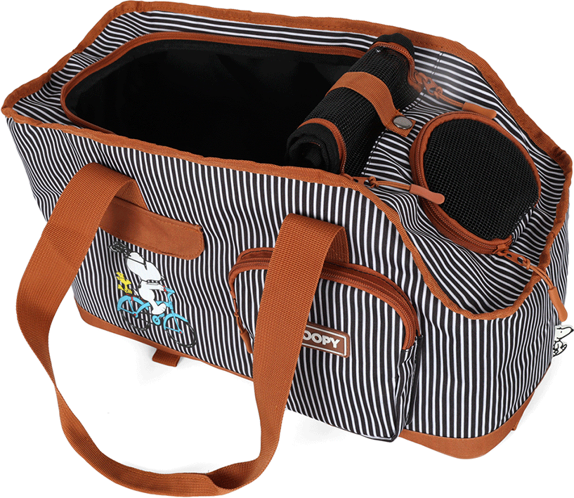 Bolsa Up4you Snoopy Marrom Listras para Cães e Gatos - Tam. Único