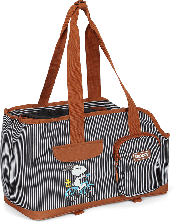 Bolsa Up4you Snoopy Marrom Listras para Cães e Gatos - Tam. Único