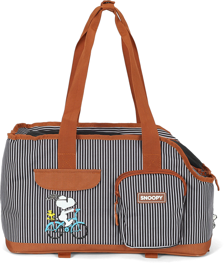 Bolsa Up4you Snoopy Marrom Listras para Cães e Gatos - Tam. Único