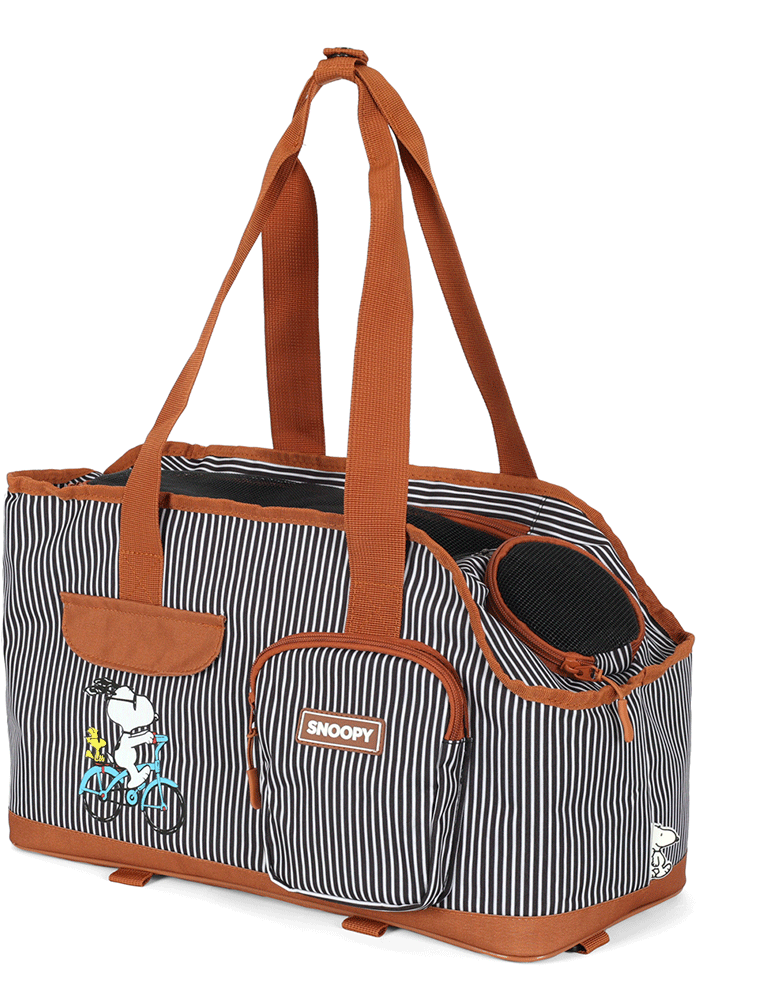 Bolsa Up4you Snoopy Marrom Listras para Cães e Gatos - Tam. Único