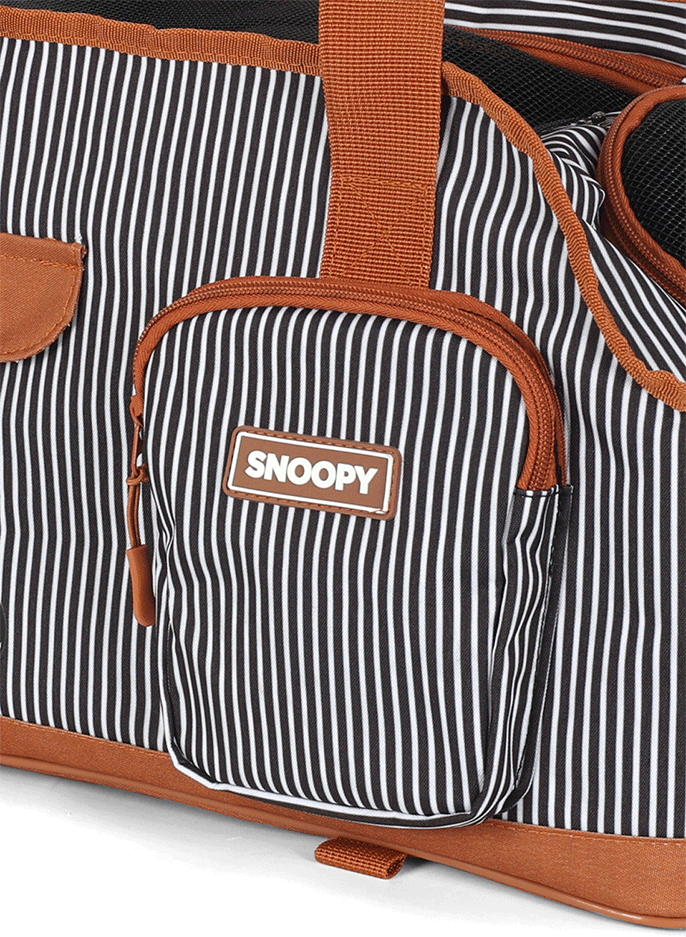Bolsa Up4you Snoopy Marrom Listras para Cães e Gatos - Tam. Único