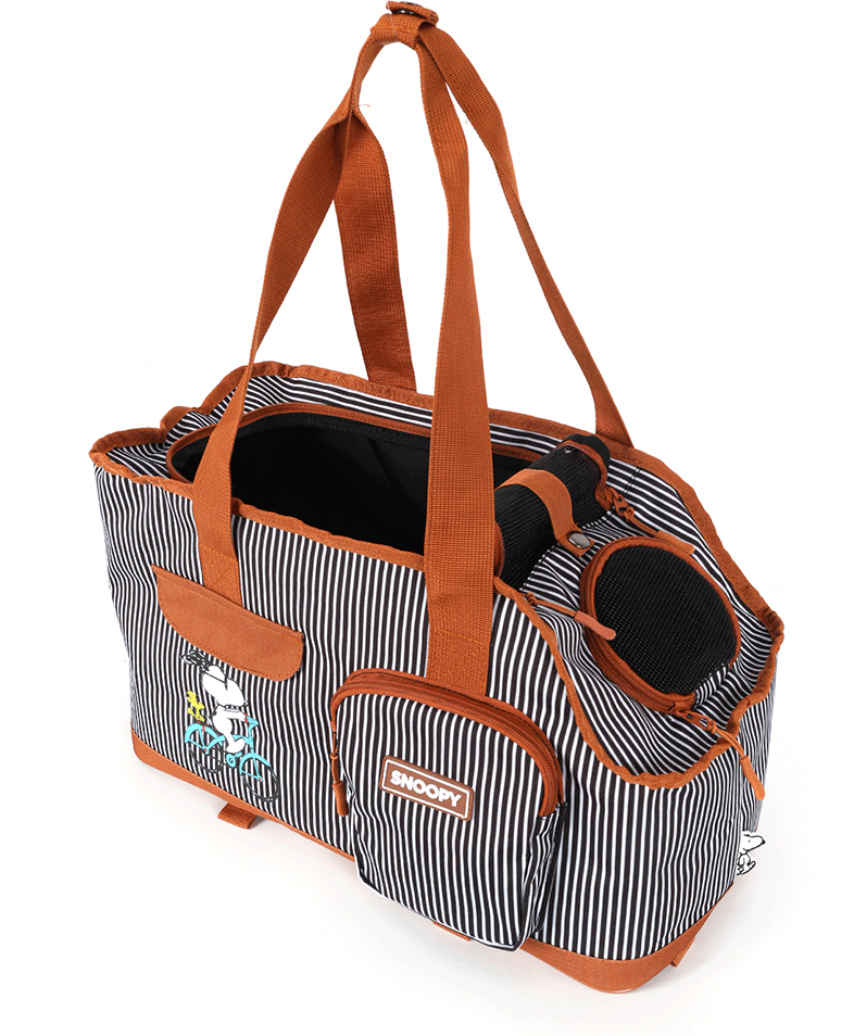 Bolsa Up4you Snoopy Marrom Listras para Cães e Gatos - Tam. Único