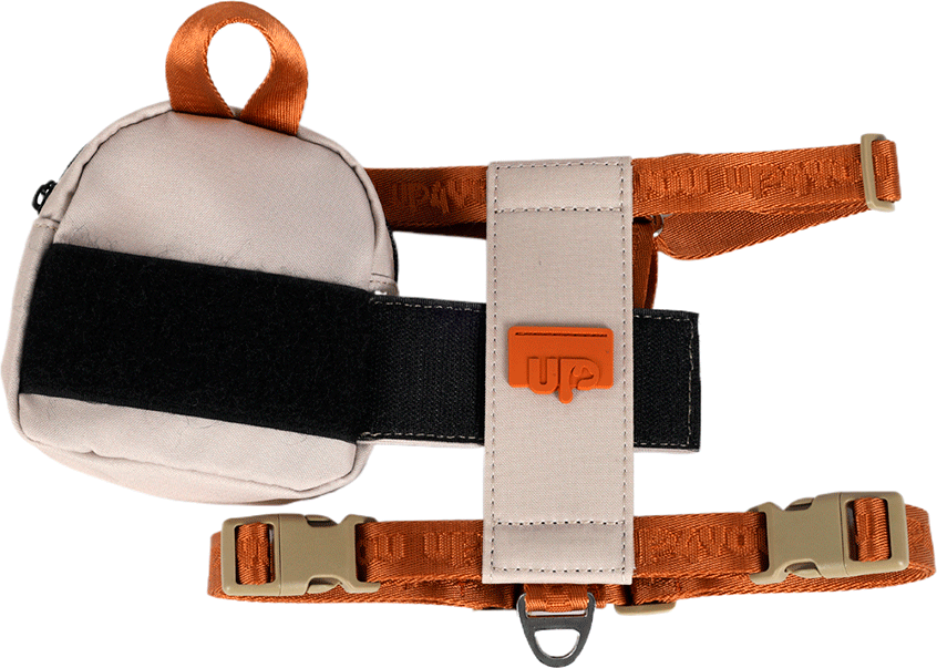 Peitoral, Mochila e Guia Up4you Pet Bege para Cães - Tam. P