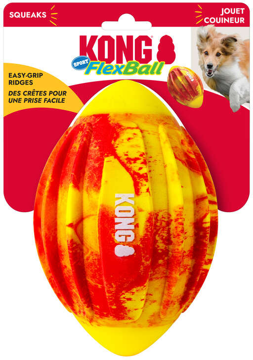 Brinquedo Mordedor Kong FlexBall Sport Football para Cães - Tam. M