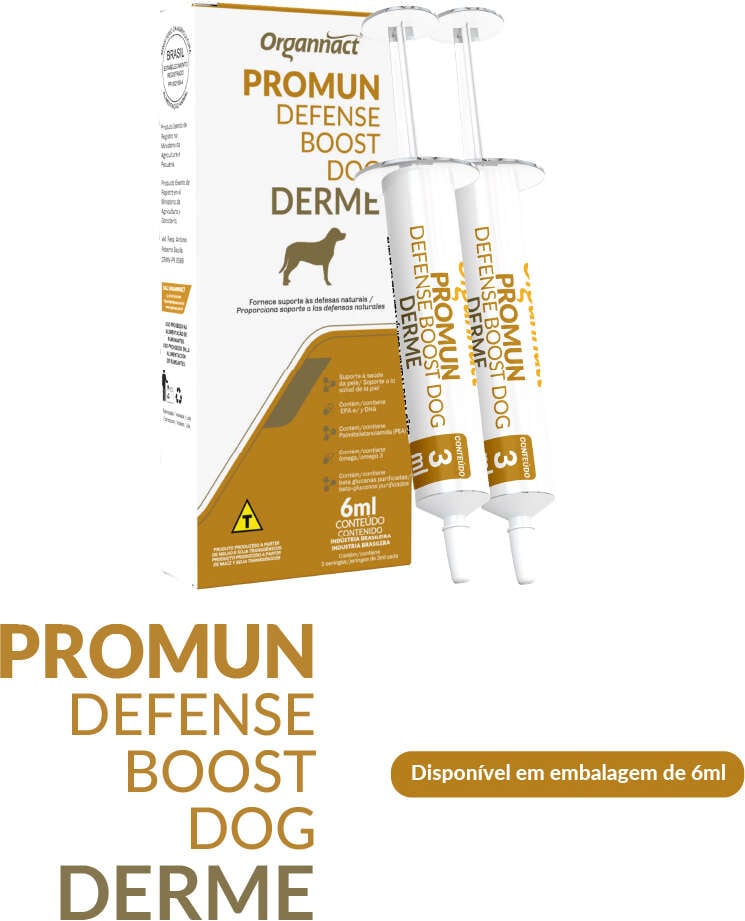 Suplemento Vitamínico Organnact Promun Defense Boost Dog Derme para Cães - 6 mL