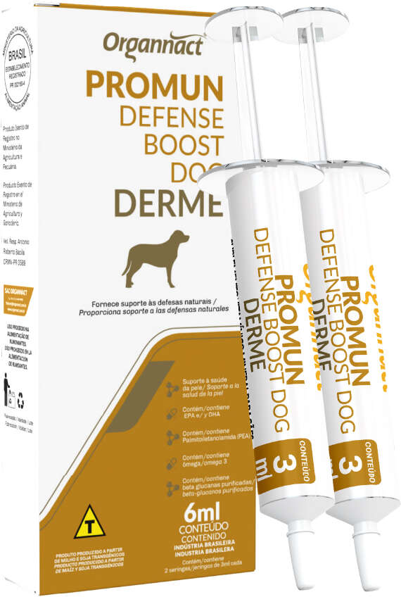 Suplemento Vitamínico Organnact Promun Defense Boost Dog Derme para Cães - 6 mL