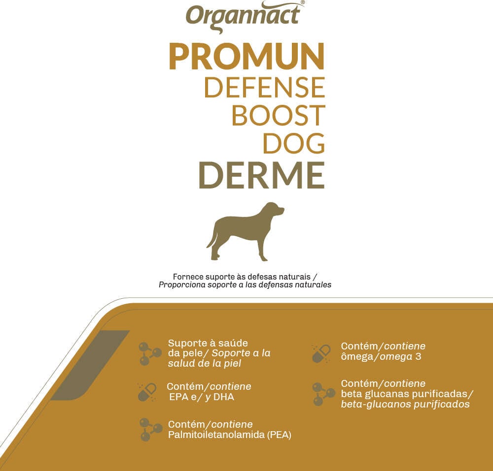Suplemento Vitamínico Organnact Promun Defense Boost Dog Derme para Cães - 6 mL