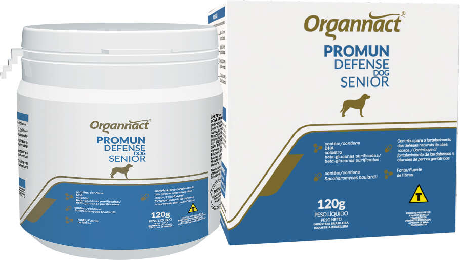 Suplemento Vitamínico Organnact Promun Defense Dog Sênior para Cães Idosos - 120 g